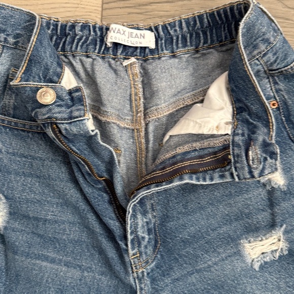 Wax Jean Distressed Women's Blue Denim Jeans Medium with Vintage Aesthetic - Picture 4 of 9